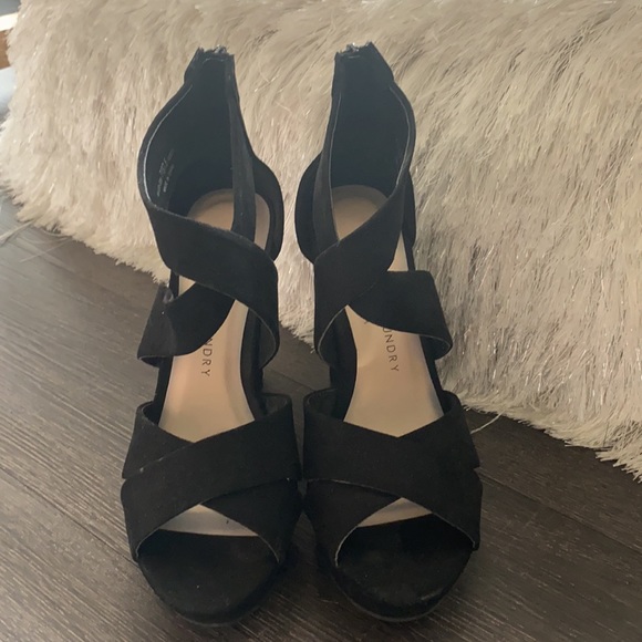 Chinese laundry black suede wedges - Picture 2 of 9